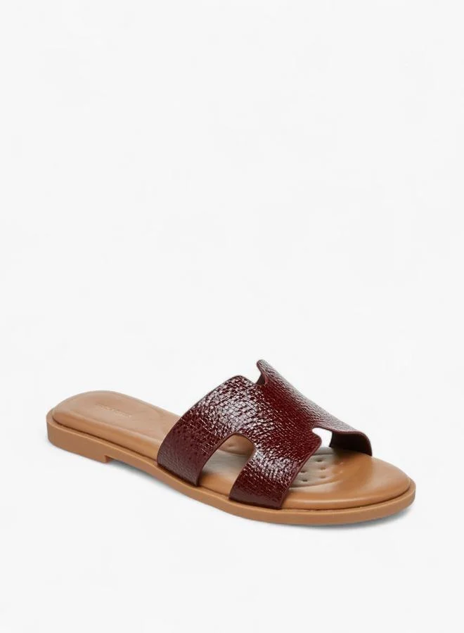 Flora Bella By Shoexpress Textured Slip-On Sandals