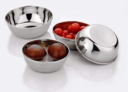 ZINGARO Special Diwali Giftpuja Use fpr Kitchen Stainless Steel Dinner Set of 24 Pcs 4 Pcs Thali 4 Pcs Half Plate 4 Pcs Small Plate 4 Pcs Bowl 4 Pcs Glass 4 Pcs Spoon - Image 3