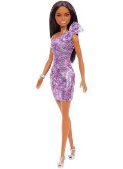 Mattel BARBIE Barbie Glitz Doll Purple Dress  - Image 2