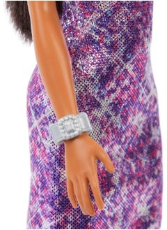 Mattel BARBIE Barbie Glitz Doll Purple Dress  - Image 4