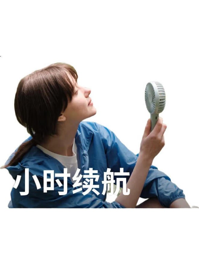 SOLOVE N9Pro Handheld Fan, Usb Rechargeable, Small Fan With Base, Portable, For Summer Outdoor Use, High Wind Power, For Students, Office Desk, Long Battery Life, Quiet Operation, Green Color - Image 3
