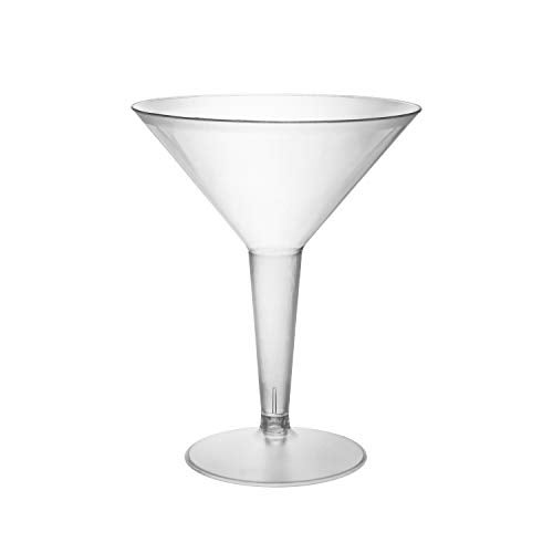 Party Essentials Party Essentials Plastic Two Piece 8Ounce Martini GlassesParty Cups Clear 20 Count