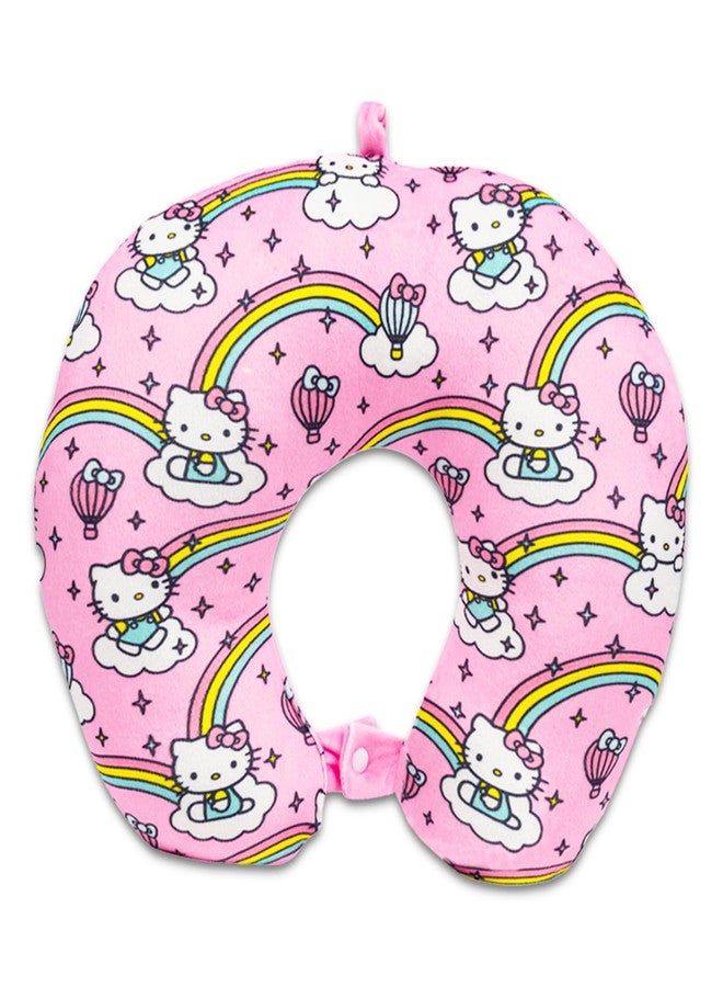 Hello Kitty طقم وسادة رقبة وبطانية هالو كيتي - حزمة مع بطانية فليس هالو كيتي، وسادة رقبة للسفر، ملصقات، كتاب نشاط لإنشاء وجه، والمزيد - Image 2