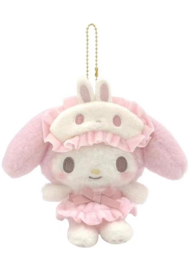Cute Plush Pendant Eye Mask Pajamas Toy Keychain School Bag (My Melody)  - Image 1