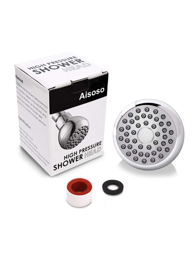 High Pressure Shower Head 3 Inches Anti-clog Anti-leak Fixed Showerhead Chrome with Adjustable Swivel Brass Ball Joint for Relaxing and Comfortable Shower Experience