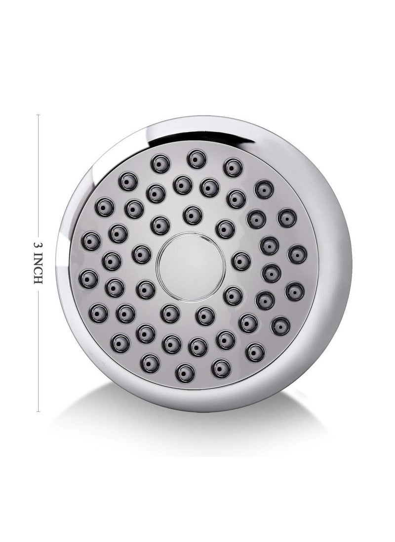 High Pressure Shower Head 3 Inches Anti-clog Anti-leak Fixed Showerhead Chrome with Adjustable Swivel Brass Ball Joint for Relaxing and Comfortable Shower Experience