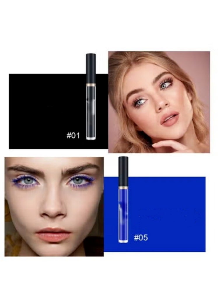 Generic 6 Color Colored Colorful Waterproof Mascara for Eyelashes Set,Blue White Black Brown Purple Mascara for Eyelashes, Long Lasting Charming Voluminous Mascara for Women, Cruelty Free Vegan Eye Makeup  - Image 2