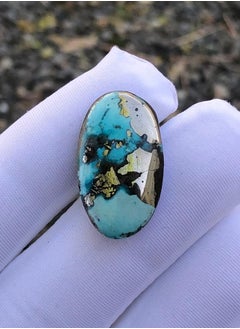 HADI Natural Turquoise with Pyrite - 22 carats - 24x13mm  - Image 3