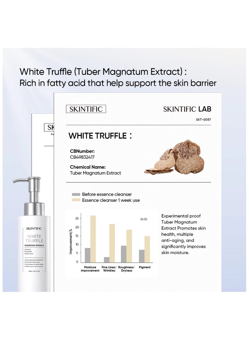 SKINTIFIC White Truffle Cleansing Essence Cleanser Facial Wash Serum Nourish and Protect Skin Barrier 80ml - Image 5