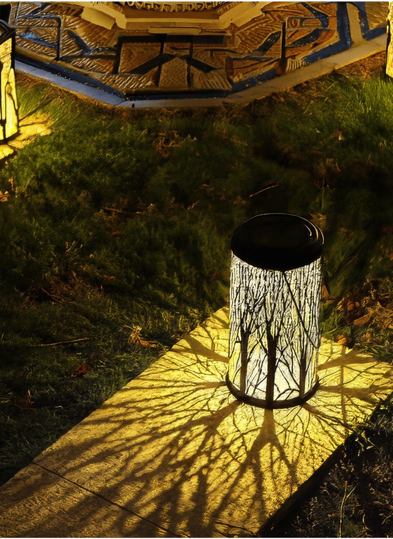 Outdoor Solar Lantern, Woodland Glow Solar Lantern LED Light, Enchanting Shadows & Warm Light, Automatic Turn-On, Waterproof