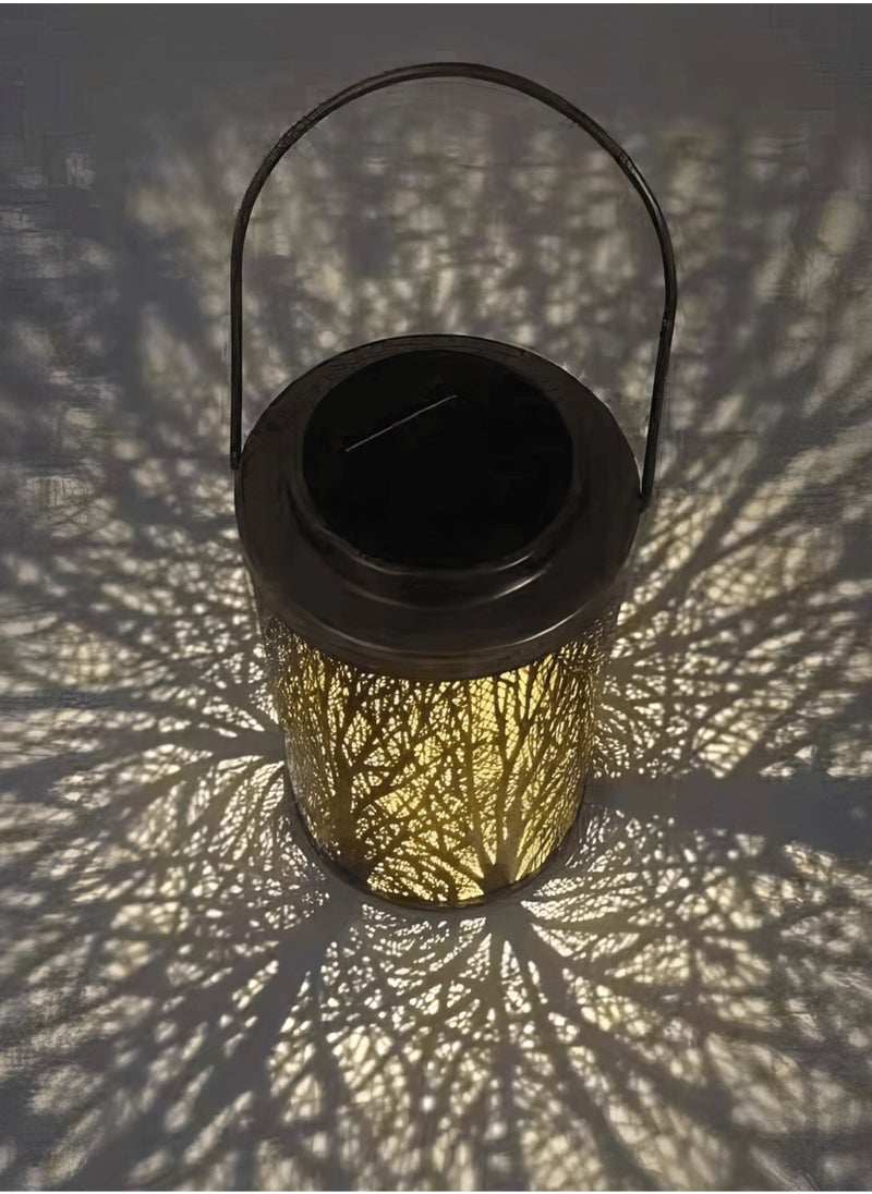 Outdoor Solar Lantern, Woodland Glow Solar Lantern LED Light, Enchanting Shadows & Warm Light, Automatic Turn-On, Waterproof