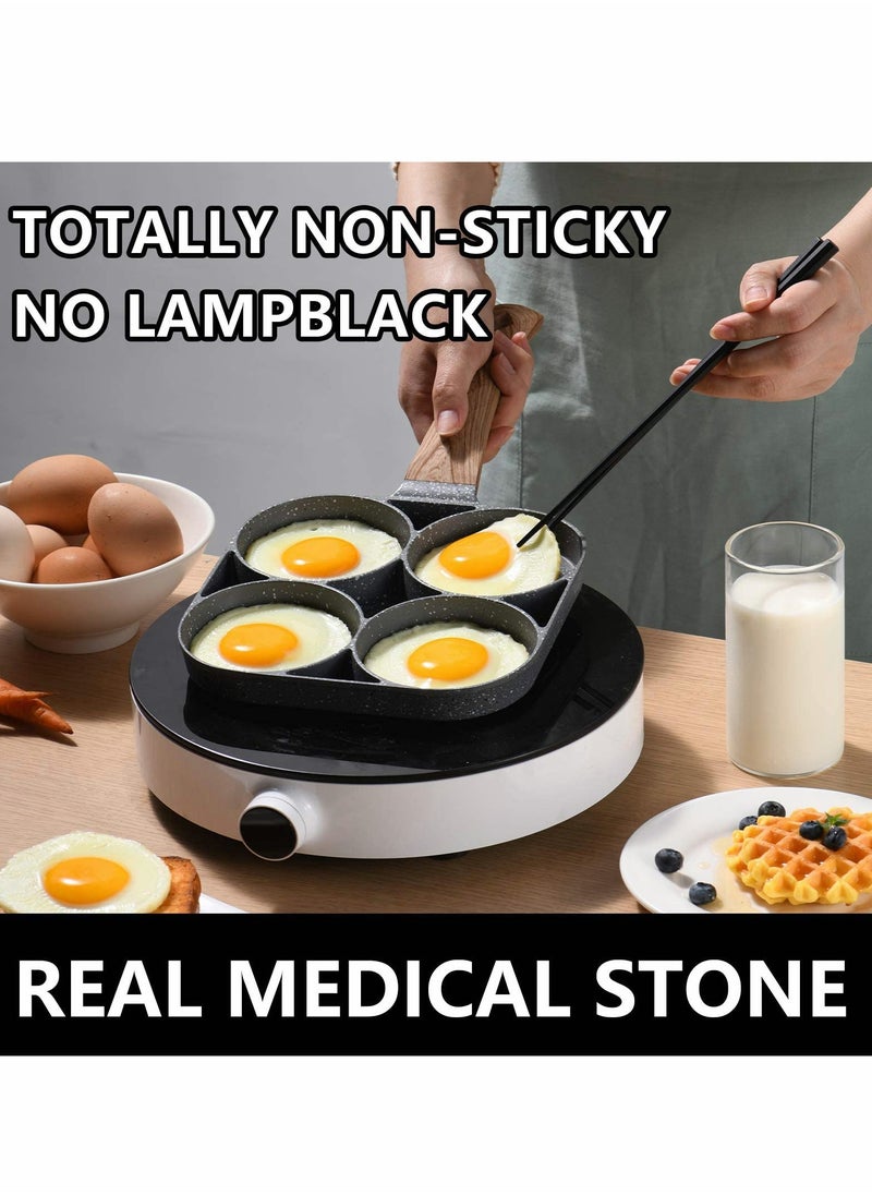 Generic - Nonstick 4-Cup Egg Frying Pan for Easy Breakfast Cooking, Ideal for Omelets and Crepes, Works on All Heat Sources - Image 1