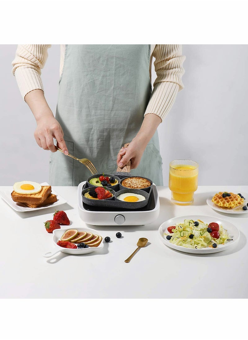 Generic - Nonstick 4-Cup Egg Frying Pan for Easy Breakfast Cooking, Ideal for Omelets and Crepes, Works on All Heat Sources - Image 1