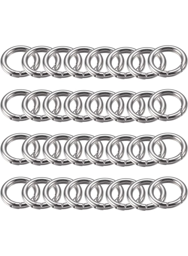 Spring O Rings, Spring Snap Clip Hooks Zinc Alloy Round Metal Split Rings Small Clamp Clasp Keyring Buckle for Bags Purses Handbag Strap Craft Jewelry Making - Image 1