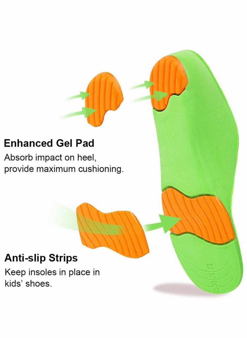 SYOSI نعل داخلي تقويمي، نعل داخلي تقويمي للأطفال لدعم قوس القدم، نعل داخلي من إسفنج البولي يوريثين للأطفال للقدم المسطحة، التهاب اللفافة الأخمصية، تخفيف آلام كعب القدم، دعم قوس القدم المرتفع للرجال والنساء (36-39) - Image 3
