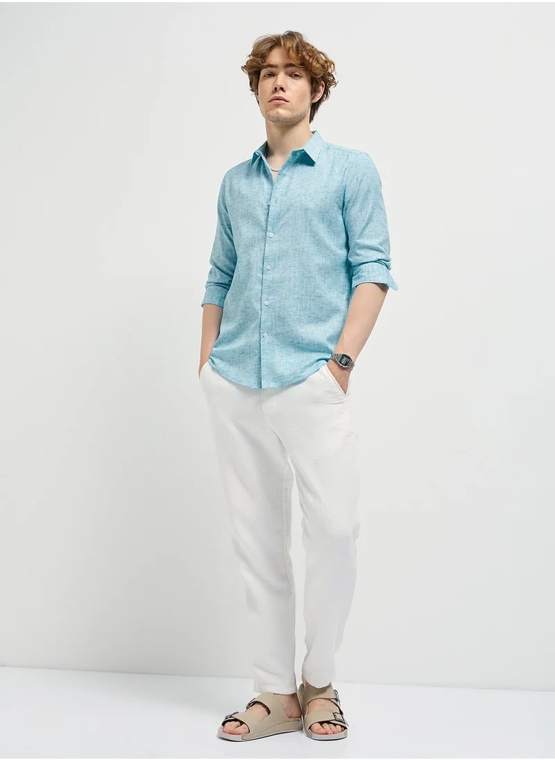 THE BEAR HOUSE Polyester Blend Shirt for Men | Slim Fit, Long Sleeve, Casual & Formal Wear | Soft, Breathable Fabric for Office, Everyday, & All-Season Use in Classic & Trendy