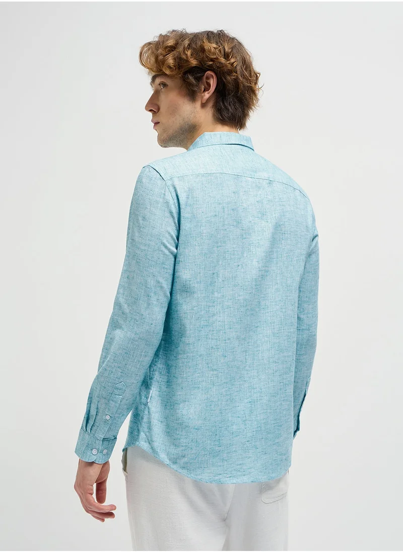 THE BEAR HOUSE Polyester Blend Shirt for Men | Slim Fit, Long Sleeve, Casual & Formal Wear | Soft, Breathable Fabric for Office, Everyday, & All-Season Use in Classic & Trendy