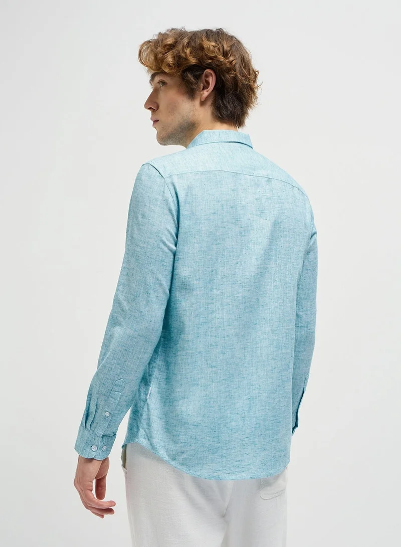 THE BEAR HOUSE Polyester Blend Shirt for Men | Slim Fit, Long Sleeve, Casual & Formal Wear | Soft, Breathable Fabric for Office, Everyday, & All-Season Use in Classic & Trendy