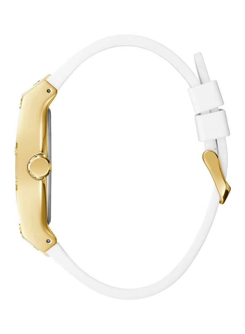 Guess Gold Tone Case White Genuine Leather men’s Watch GW0202G6 - Image 5