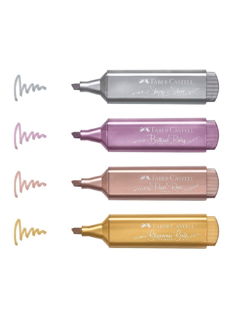 FABER-CASTELL 4-Piece Metallic Highlighter Set Multicolour  - Image 2