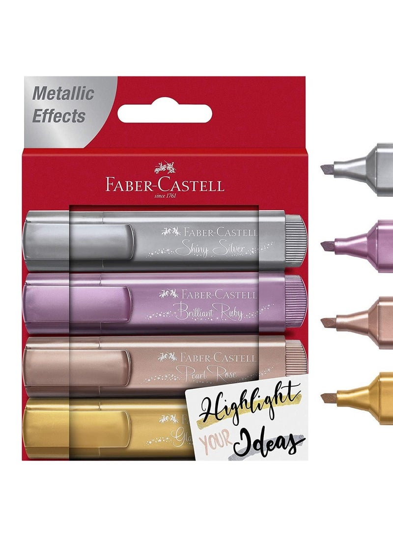 FABER-CASTELL 4-Piece Metallic Highlighter Set Multicolour  - Image 1