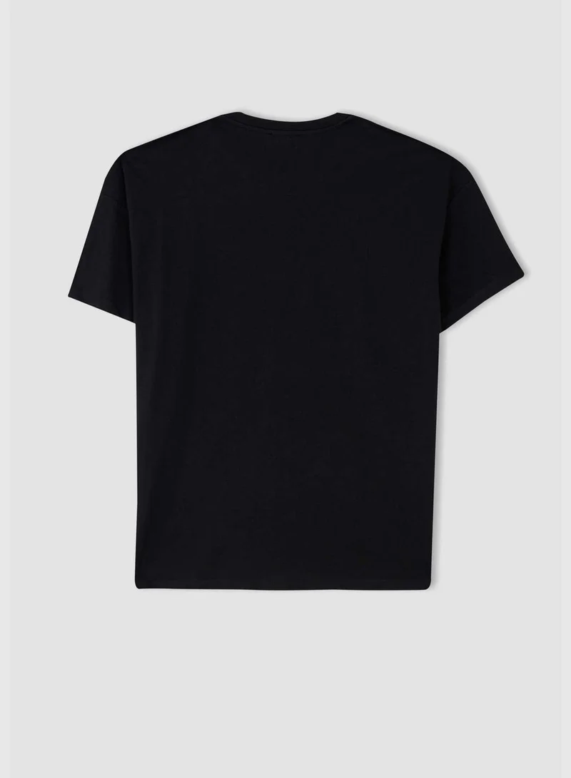 DeFacto Oversize Fit Crew Neck Short Sleeve Slogan Print T-Shirt