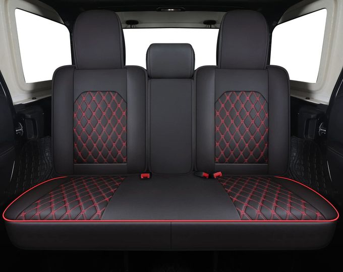 Aierxuan Jeep Wrangler Jk Jl 4-Door Seat Covers Full Set Custom Fit 2007-2025 Unlimited X Rubicon 392 Sahara Willys Sport High Altitude 4X4 Truck Pickup Waterproof Leather (Full Set/Black-R) - Image 3