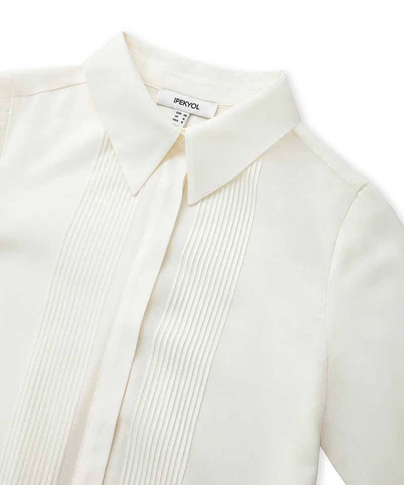 Ipekyol  Regular Fit Silk shirt with pintucks for Women | Best Price UAE