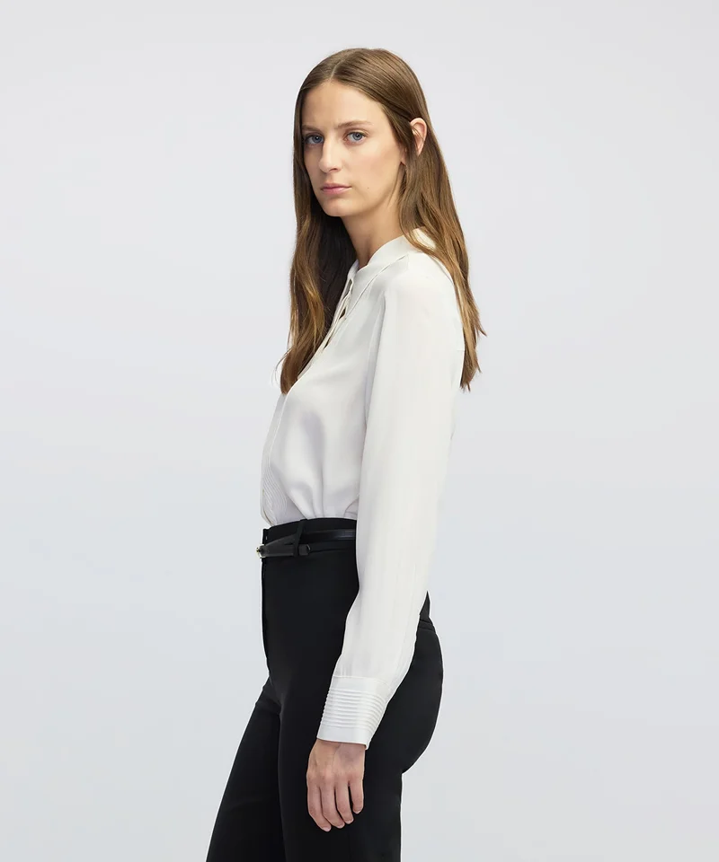 Ipekyol  Regular Fit Silk shirt with pintucks for Women | Best Price UAE