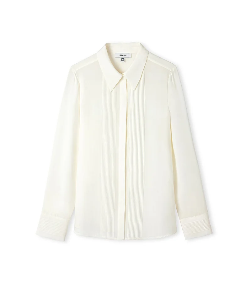 Ipekyol  Regular Fit Silk shirt with pintucks for Women | Best Price UAE