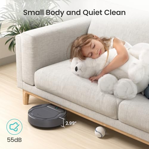 Lefant M210P Robot Vacuum Cleaner, 4000pa Suction, 200 Mins Runtime, Super Thin, Quiet, Self-Charging, Ideal for Pet Owners, Multi Surface Cleaning, APP/WiFi/Alexa Control, Gray - Image 3