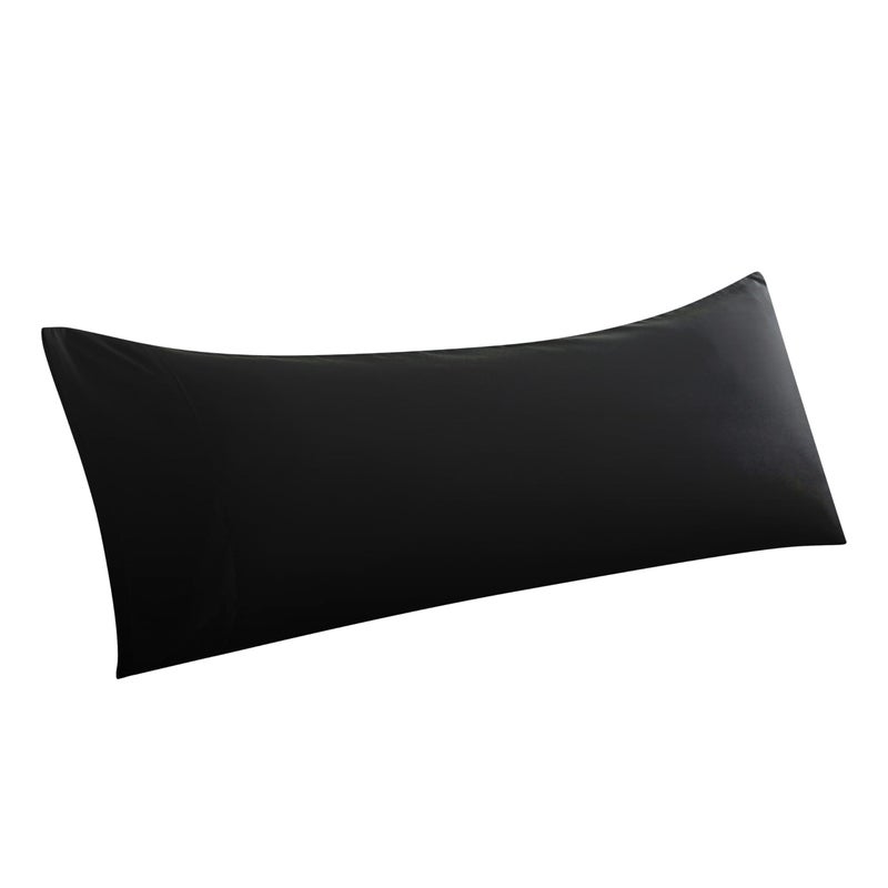 WhatsBedding Body Pillow Cover Ultra Soft Microfiber Pillowcases Breathable Long Pillow Case Envelope Closure Black 20x54 inch