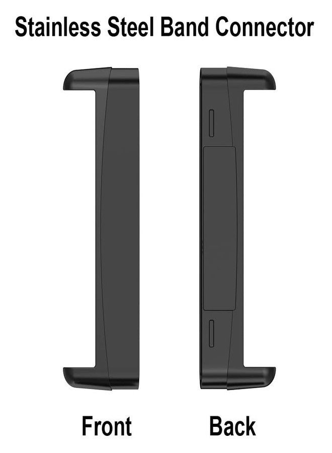 Sankel Compatible for Fitbit Versa 4/3/Sense 2/Sense Connectors,Stainless Steel Watch Strap Adapter Metal Replacement Connection Adapter for Fitbit Versa 4/3/Sense 2/Sense (Black-20mm Pins) - Image 2