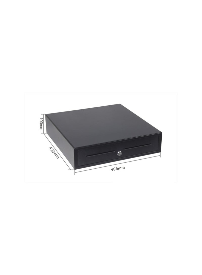 Kalon Heavy-Duty POS Cash Drawer with 5 Bill & 5 Coin Compartments – Secure Lock, 405x420x100mm – Black Metal Cash drawer Register Drawer for Retail & Restaurant Cafes SHOP Supermarkets, and service Cash Drawer - Image 4