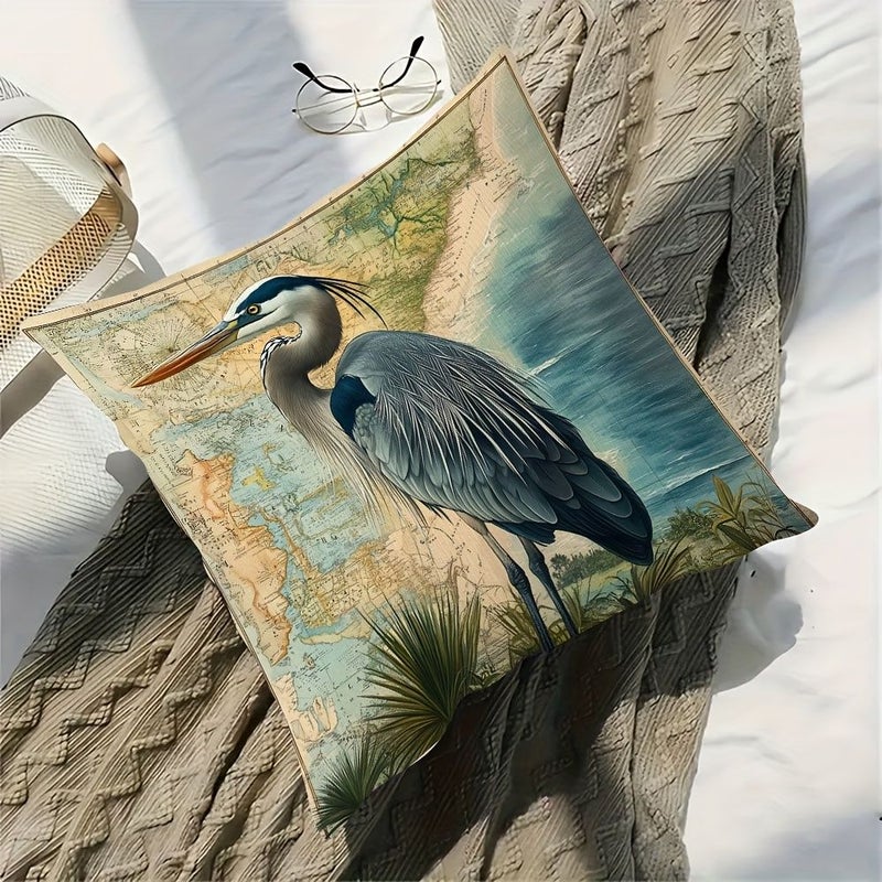 2D Flat Double Sided Elegant Crane Pillowcase 20x20 Inch Holiday Gift Cushion Cover Printed Polyester - Image 4