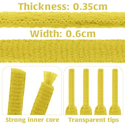 DELELE 2Pair Oval Shoes laces 42 Colors Half Round 1/4" Athletic ShoeLaces for Sport/Running Shoes Shoe Strings Golden -45 inch - Image 3