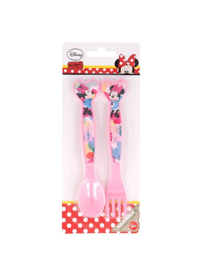 2 Piece Disney Cutlery Set Minnie Feel Good 2 Piece Kids Utensil Set with Fork and Spoon Kids Dinner Set Disney Dinner Set