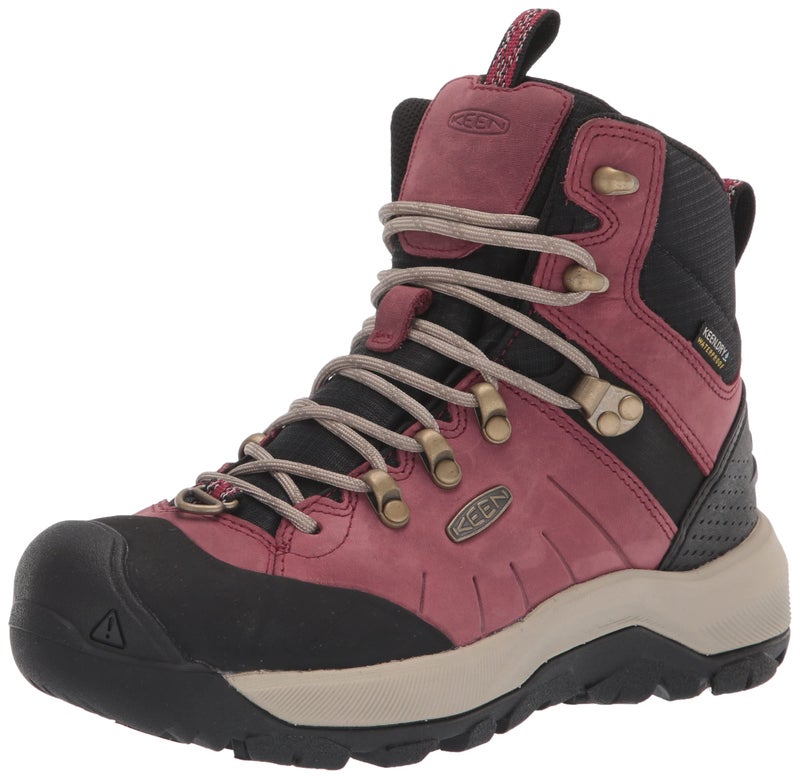KEEN Womens Revel 4 Mid Height Polar Insulated Waterproof Snow Boots RhubarbPlaza Taupe 9
