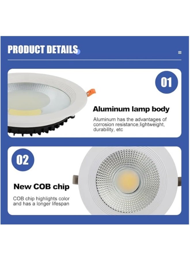 LED COB Downlight with Driver – Round Recessed Ceiling Light, Bright White, for Home, Office & Commercial Use - Image 5