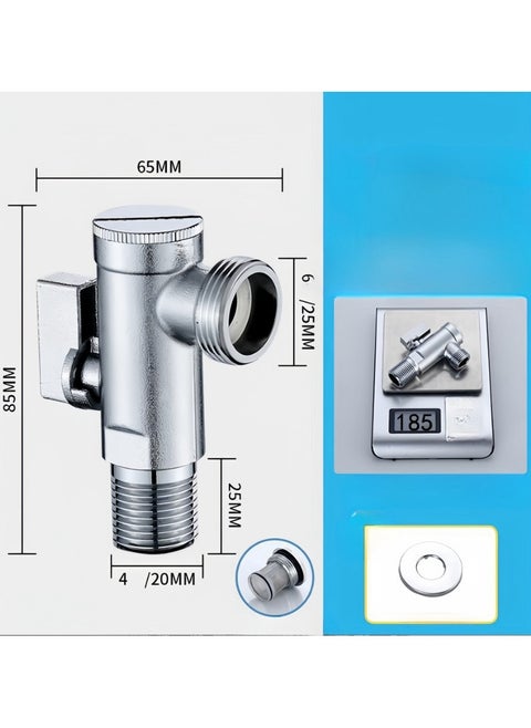 4-Point Copper Ball Valve Fully Open Large Flow Gas Water Heater Triangle Valve