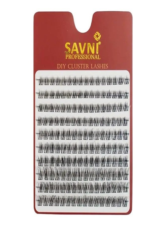 Savni Professional DIY Cluster Bunch Lashes, 10mm-16mm Mix Length, Natural Look, Black (Model58)