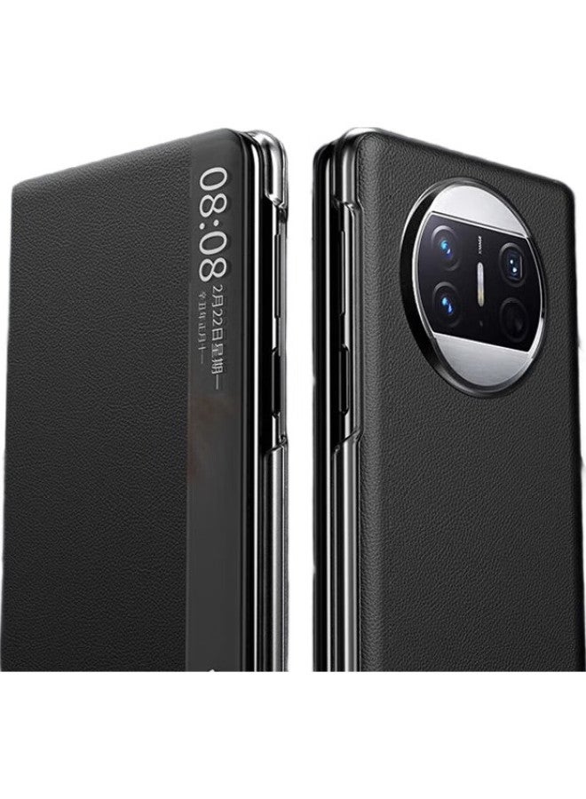 Koolife Compatible With Huawei X3 Phone Case, Mate X3 Collector'S Edition Protective Cover, Full Protection Shockproof Foldable Screen Phone Case, Genuine Leather Flip Cover With Smart View Window, Stand Style For Men And Women - Image 2