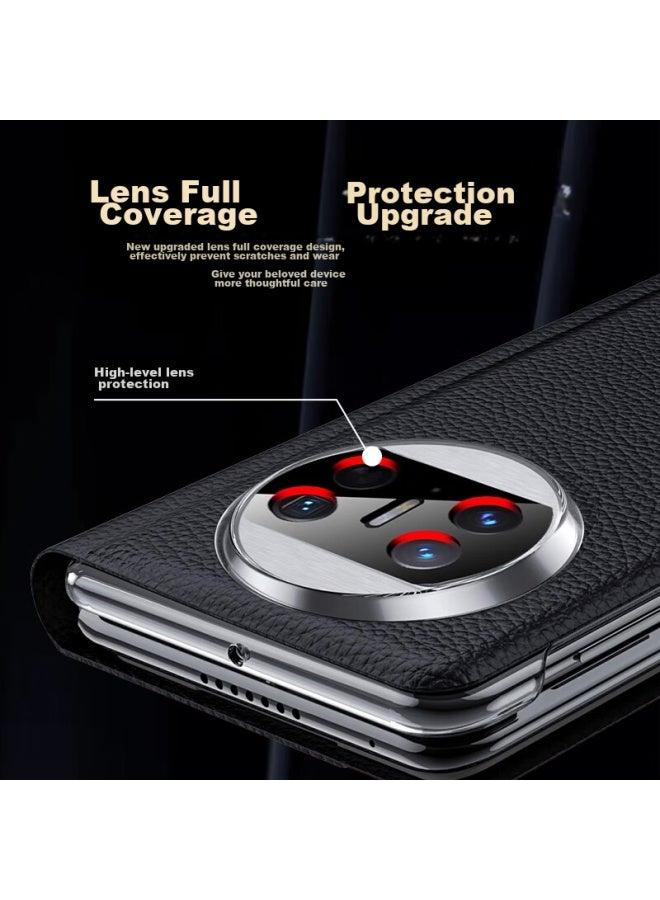 كوولايف Koolife متوافق مع Huawei X3 غلاف الهاتف، Mate X3 الإصدار المحدد غلاف واقي، حماية كاملة مقاوم للصدمات غلاف هاتف بشاشة قابلة للطي، غلاف جلدي أصلي بفتحة عرض ذكية، تصميم حامل للرجال والنساء - Image 5