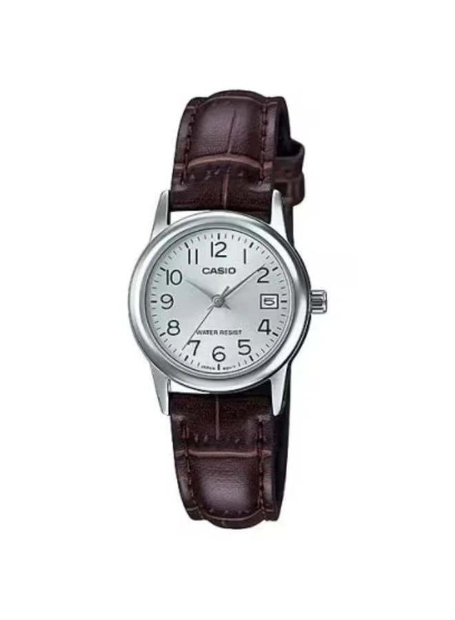 كاسيو Women's Analog Display Watch With Brown Leather Strap - LTP-V002L-7B2