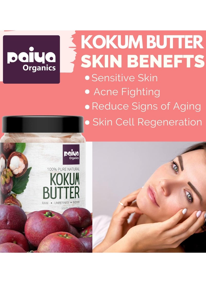 Paiya Organics - Pure Natural Kokum Butter Raw Unrefined Indian Great For Moisturizing Skin Nourishing Hair Stretch Mark Sunburn and DIY Product 1kg - Image 1