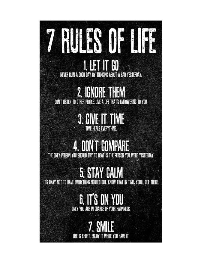 KARTMEN 7 Rules of Life Motivational Poster - Printed on Premium 300 GSM Paper - Sized 12 x 18 Inch (Multicolour) - Image 1