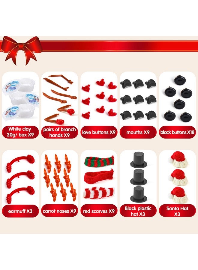 JOYIN Christmas Build Your Snowman Craft Kit, 3 Pack DIY Snowman Craft Kit for Christmas Arts and Craft Activities, Xmas Gift Stocking Stuffers for Kids, Party Favor School Funny Toy - Image 3