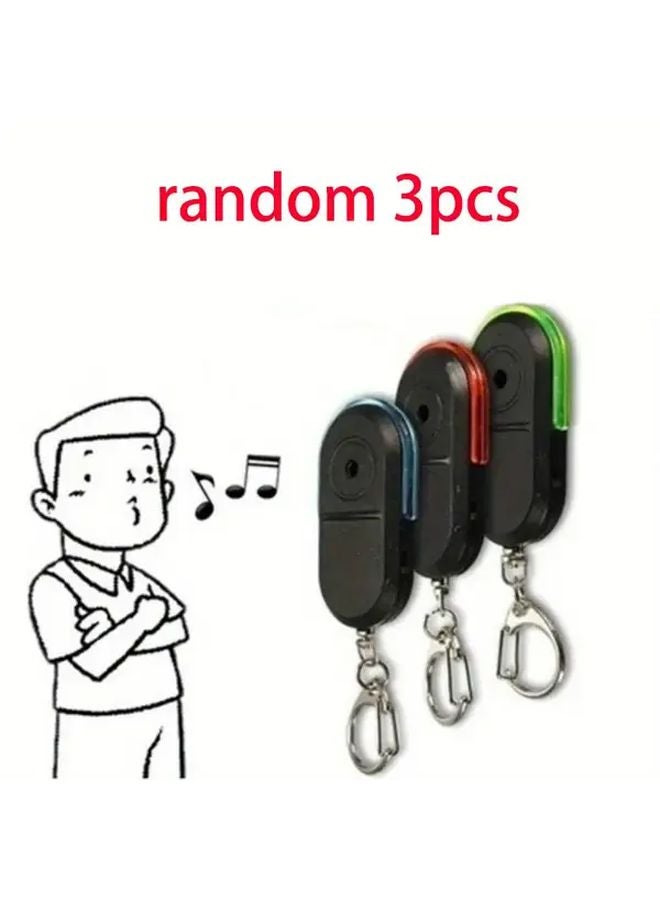 3pcs Ultra Sensitive Key Finder Alarm With Panic Whistle LED Flashlight Random Color - Image 1
