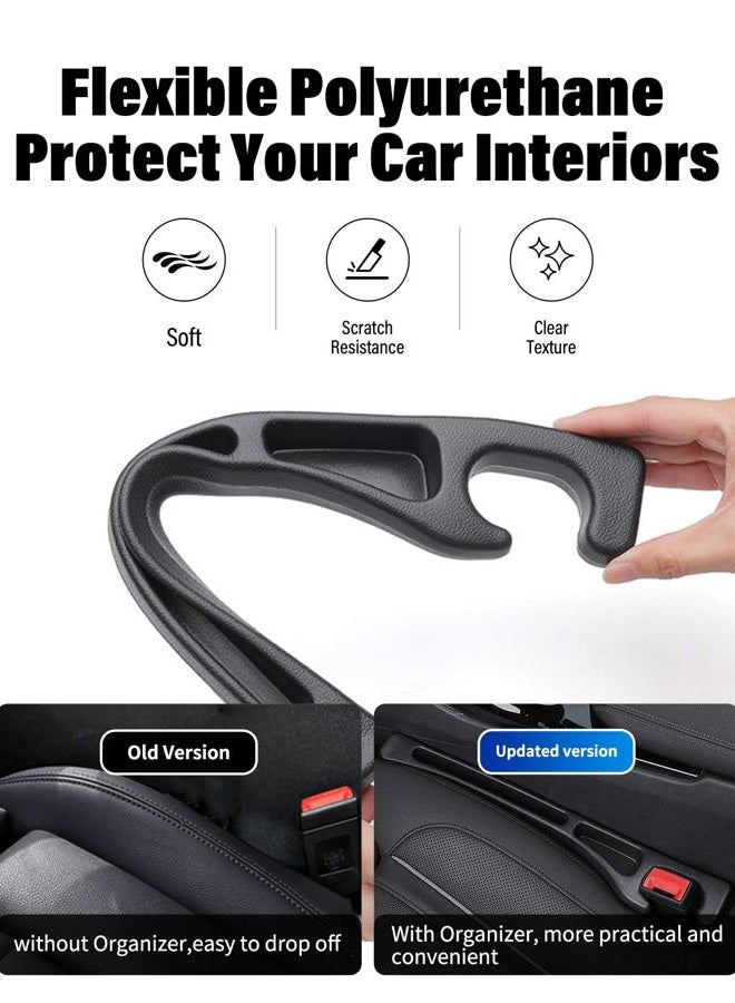 FOLUMAD Car Seat Gap Filler, 2 Pack No-Drop Seat Side Gap Seam Filler Organizer with Phone Holder, Universal Fit Fill The Gap Between Seat and Console, Perfect for Car SUV Truck Black - Image 3
