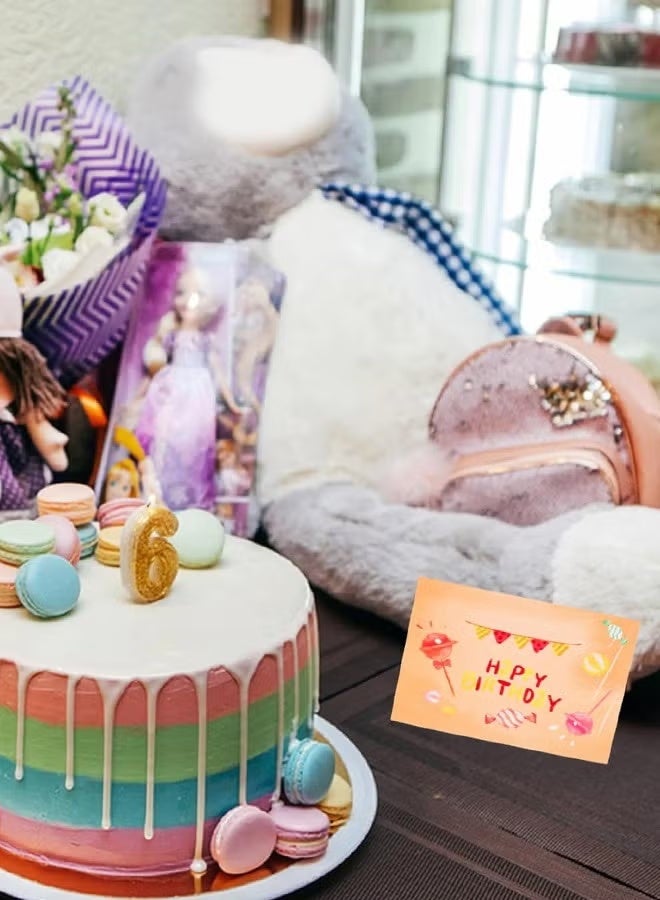 6Pcs Birthday Cards Bulk Funny Cards for Boys and Girls Boys Girls Diy Handdrawn Artistic Touch for Friends Family, with Envelope - Image 4